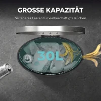 HOMCOM Mülleimer mit Soft-Close Deckel Treteimer mit Herausnehmbarem Inneneimer 30L Silber(m-6)