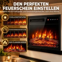 HOMCOM Elektrokamin mit Heizung 3D-Flammeneffekt, elektrischer Kamin mit Kaminsims, 80 cm, Weiß(m-5)