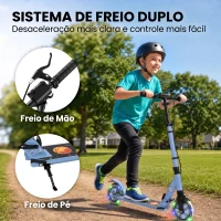 SPORTNOW Trotinete Dobrável para Adolescentes e Adultos com Rodas Luminosas Guiador Ajustável Travão Duplo e Suspensão Azul(m-4)