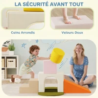 AIYAPLAY Parcours motricité bébé 8PCS, module motricité Bébé en mousse avec housse en velours lavable 51 x 40 x 40 cm multicolore(m-7)