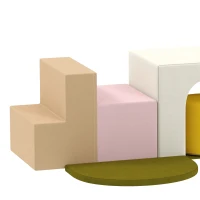 AIYAPLAY Parcours motricité bébé 8PCS, module motricité Bébé en mousse avec housse en velours lavable 51 x 40 x 40 cm multicolore(m-14)