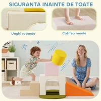 AIYAPLAY Set 8 Blocuri Moi pentru Copii 0-3 Ani de Interior, din Catifea și Spumă PU Portocalie(m-7)