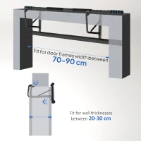 SPORTNOW Pull-Up Bar, No-Drilling Chin-Up Bar, Push-Up Stand with Resistance Bands, Padded Handles for Home Gym Exercise(m-5)