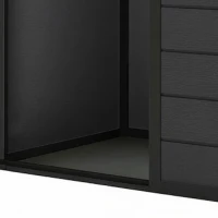 Outsunny Abri de Jardin 1,14 m², Cabane de Jardin pour Outils, Porte Verrouillable, Aération, Fenêtre, 151x92x193cm, Gris Foncé(m-13)