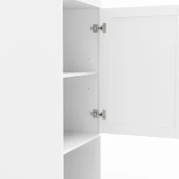 HOMCOM Hoge Badkamerkast met Wasmand, 40 cm Breed, Wit(m-10)
