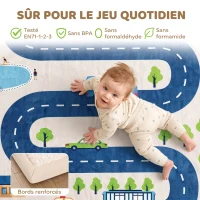 AIYAPLAY Tapis de Jeu pour Enfants Tapis de Chambre d'Enfant en Mousse Épaisseur 3 cm Motif Route Base Antidérapante 150x200cm(m-5)