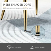 HOMCOM Fauteuil Salo, Fauteuil Coquillage Rembourré en Velours avec Pieds Dorés en Acier, 63 x 65 x 84 cm, Crème(m-6)