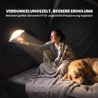 Outsunny Aufblasbares Campingzelt 1-2 Personen Outdoor Familienzelt mit Haken Luftpumpe Fenstern Türen für 4 Jahreszeiten(m-5)