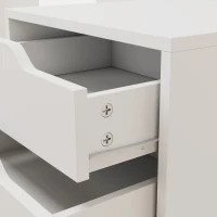 HOMCOM Caisson Bureau Mobile avec 5 Tiroirs, Meuble Rangement Bureau sur Roulettes pour Documents et Imprimante, Blanc(m-12)