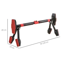 SPORTNOW Optrekstang, verstelbaar 80-110cm, met Waterpas, 6-Puntsondersteuning, Metaal, Zwart/Rood(m-3)