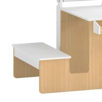 AIYAPLAY Ensemble Table pour Enfant avec Banc en Bois 5-en-1 avec Chevalet, Tableau Noir et Blanc Double Face, 3-8 Ans, Blanc(m-13)