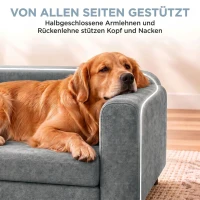 PawHut Hundesofa XL orthopädisches Hundebett mit Rückenlehne Abnehmbar Kissen für große Hunde unter 35 kg(m-5)