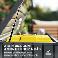Outsunny Baú de Arrumação Exterior 400 L em Aço Galvanizado Resistente à Intempérie com Fechadura Cinzento(m-4)