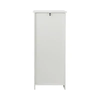 Smart Low Bathroom Cabinet with Louvered Doors, Nordic Floor-Standing Storage Cabinet for Bathroom Cloakroom, 36L x 30W x 86H cm, White(m-7)