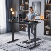 HOMCOM Schreibtischgestell ergonomisch höhenverstellbar Tischgestell elektrisch Stahl Schwarz(m-8)