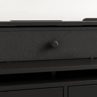 HOMCOM Chest of Drawers for Bedroom with LED Light & Charging Station, 9 Drawers Storage Unit/TV Stand, Black(m-11)