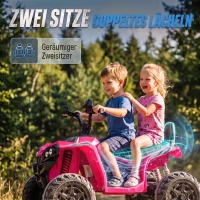 AIYAPLAY Elektrische kinderquad 24V, 2-zits ATV, 4-6 km/u, lithium-accu, 2 x 120W motoren, 4-wielvering(m-5)