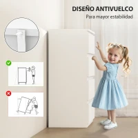 HOMCOM Cómoda con 4 Cajones Cajonera para Dormitorio Moderno Cierre Suave para Salón Vestidor Entrada 80x39x95 cm Blanco(m-6)