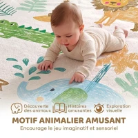 AIYAPLAY Tapis de Jeu pour Enfants Tapis de Chambre d'Enfant en Mousse Épaisseur 3 cm Motif Animal Base Antidérapante 150x200cm(m-6)