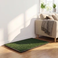 PawHut Dog Toilet Tray, Dog Grass Pee Pad with Artificial Grass Mat, Drainage System for Puppy Training 88x56.5cm(m-2)