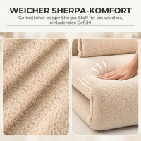 HOMCOM Składana sofa do spania 3 w 1 Przekształcany fotel do spania z poduszką, 5-stopniowe regulowane podparcie pleców, wykończenie Sherpa(m-6)