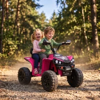 AIYAPLAY Quad Elétrico Infantil 24V 2 Lugares com 2 Motores de 120 W, Suspensão às 4 Rodas e Arranque Suave, Rosa(m-10)