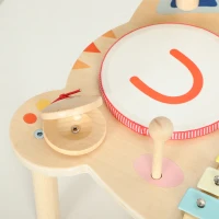 AIYAPLAY Kids Drum Kit, Wooden Musical Instruments with Xylophone, 2 Drums, Cymbal, Shaker, Wood Block, Gift for 18 M-6 Years(m-10)