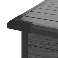 Outsunny 6 x 6 ft Plastic Garden Shed, Wood-Effect Outdoor Storage Shed with Floor, Windows, Lockable Doors and Vents, Dark Grey(m-13)