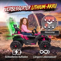 AIYAPLAY Elektrische kinderauto UTV 24V, 2-zits, met lithium-accu, 2,4 GHz-afstandsbediening, 2 x 120W motoren en softstart(m-6)