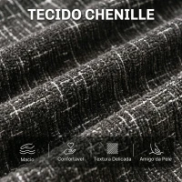 HOMCOM Poltrona Giratória em Chenille com Apoio para os Pés Ajustável Acolchoamento Espesso Cinza(m-7)