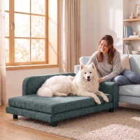 PawHut Hundesofa XL orthopädisches Hundebett mit Rückenlehne Abnehmbar Kissen für große Hunde unter 35 kg(m-9)