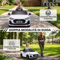 AIYAPLAY Macchina Elettrica per Bambini 12V Audi A5L con Telecomando, 2 Motori e Telecomando, Bianco(m-6)