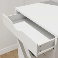 HOMCOM Caisson Bureau Mobile avec 8 Tiroirs, Meuble Rangement Bureau pour Documents et Imprimante, 53x40x103,5cm, Blanc(m-13)