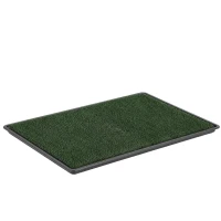 PawHut Dog Toilet Tray, Dog Grass Pee Pad with Artificial Grass Mat, Drainage System for Puppy Training 88x56.5cm(m-15)