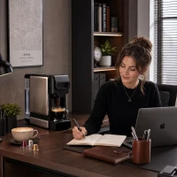 HOMCOM Máquina de Café Expresso 19 Bar Semiautomática com Depósito de Água Amovível 1 L para Cápsulas e Café Moído Preta(m-9)