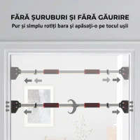 SPORTNOW Bară pentru tracțiuni cu lățime reglabilă, mânere antialunecare, 75-92x10x7 cm, roșu și negru(m-5)