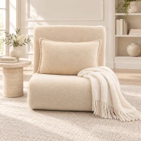 HOMCOM Składana sofa do spania 3 w 1 Przekształcany fotel do spania z poduszką, 5-stopniowe regulowane podparcie pleców, wykończenie Sherpa(m-8)