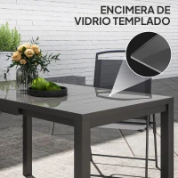Outsunny Mesa de Comedor Extensible de Exterior de 85-125 cm para 4-6 Personas Mesa Rectangular para Porche Terraza Jardín(m-7)