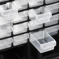 DURHAND Plastic 39 Drawer Parts Organiser Wall Mount Storage Cabinet Garage Small Nuts Bolts Tool Black(m-7)