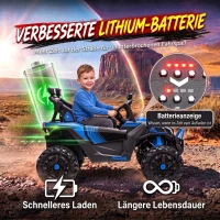 AIYAPLAY 24V elektrische kinderauto UTV, 2-zits met lithium-accu, 2,4G-afstandsbediening, 2 x 120 W motoren en softstart(m-6)