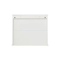 Wall-Mounted Bathroom Cabinet with Louvered Double Doors, Modern Medicine Cabinet for Bathroom and Hallway, 60L x 20W x 52H cm, White(m-8)