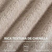 HOMCOM Sofá 3 Plazas Modular 277 cm de Chenilla sin Armazón Cojín Grueso con Muelles Asiento Ancho Profundo sin Montaje Beige(m-7)