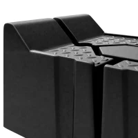 HOMCOM Lot de 2 Rampes Voiture 4T HDPE Pente Douce 90cm Rampe de Levage Butée Antidérapante Largeur 29,5cm 90x29,5x22,5cm Noir(m-14)