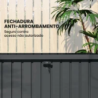Outsunny Baú de Arrumação Exterior 400 L em Aço Galvanizado Resistente à Intempérie com Fechadura Cinzento(m-7)