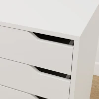HOMCOM Caisson Bureau Mobile avec 5 Tiroirs, Meuble Rangement Bureau sur Roulettes pour Documents et Imprimante, Blanc(m-11)