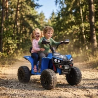 AIYAPLAY Quad Elétrico Infantil 24 V, 2 Lugares, 2 Motores de 120 W, Suspensão às 4 Rodas e Arranque Suave, Azul(m-10)