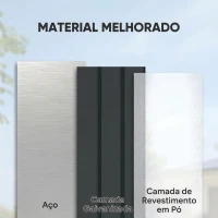 Outsunny Baú de Arrumação Exterior 400 L em Aço Galvanizado Resistente à Intempérie com Fechadura Cinzento(m-6)