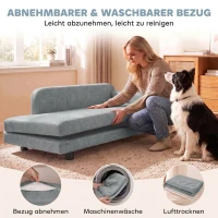 PawHut Hundesofa XL orthopädisches Hundebett mit Rückenlehne Abnehmbar Kissen für große Hunde unter 35 kg(m-6)