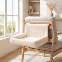 PawHut Cat Radiator Bed, Hanging Warm Hammock w/ Foldable Metal Frame, Removable Washable Cover, Cream(m-10)