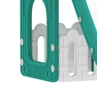 AIYAPLAY Toboggan pour tout-petits 5 en 1 toboggan autoportant pour enfant avec panier de basket, télescope, 178x70x86cm, jaune(m-13)